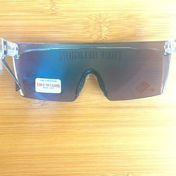 Brand New True Religion Mirrored Shield Curved Sport Rimless Men's Sunglasses - Picture 7 of 13